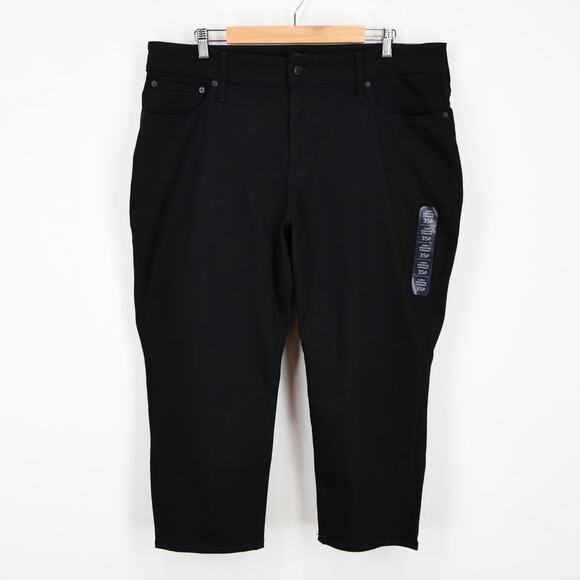 NWT J.Crew Factory Petite Curvy Stretch Essential Straight Jean Black 35 Petite - Picture 3 of 11